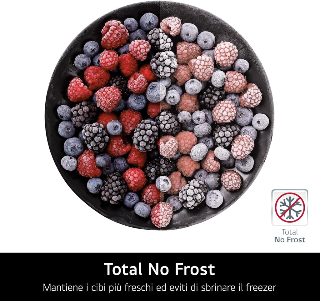 2026 GSLE91MBAC Frigorifero Americano Side-by-Side, Classe C, Frigorifero No Frost, 628L, Wi-Fi, Tecnologia Door&Linear Cooling, Fresh Converter, Dispenser Senza Allaccio, UVnano, Metal Sorbet