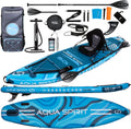 2026 Aqua Spirit Sup Planche à pagaie Gonflable Stand Up 2023 3 m / 10 m / 10 m / 10/12 pi 6/15 pi / 18 po Kit Complet de Conversion de Kayak avec pagaie, Sac à Dos, Pompe et Autres Accessoires
