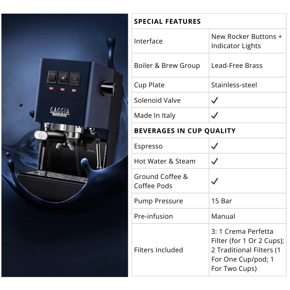2026 Gaggia Classic Evo bleu RI9481/15