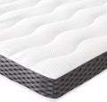 2026 Amazon Basics Surmatelas de Mousse à Mémoire de Forme confortable, Très Moelleux, 160 x 200 x 7 cm, Blanc(Blanc/Noir)