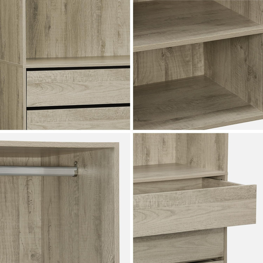 2026 sweeek - Kit Dressing modulable 3 éléments MODULO. Naturel. 200 x 45 x 180 cm