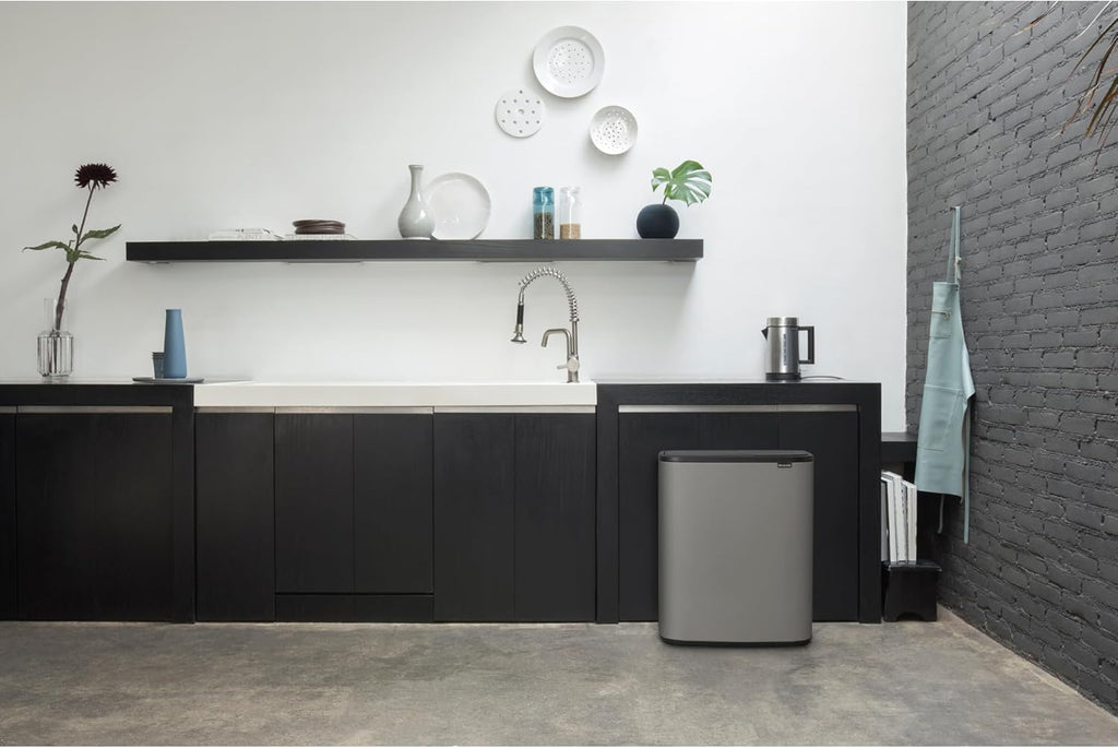 2026 Poubelle Brabantia, acier mat, anti-traces de doigts, 2 x 30 L