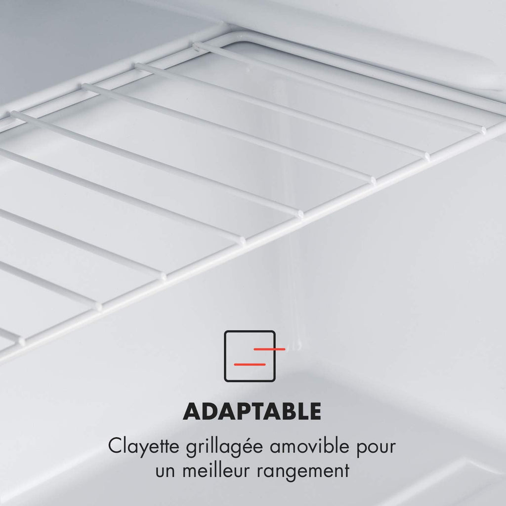 2026 KLARSTEIN Garfield Eco - Congélateur petite taille, 34L, 4 étoiles, 117 kWh/an, 2 niveaux, 41 dB, Tablette amovible, Autonome, Environ 44 x 52 x 47 cm (LxHxP) - Noir