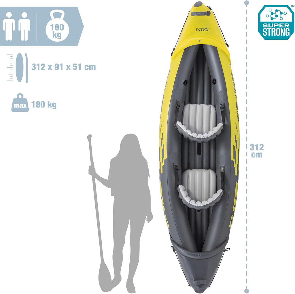 2026 Intex Set Kayak Explorer k2-2 pers (Inclus rames et gonfleur)