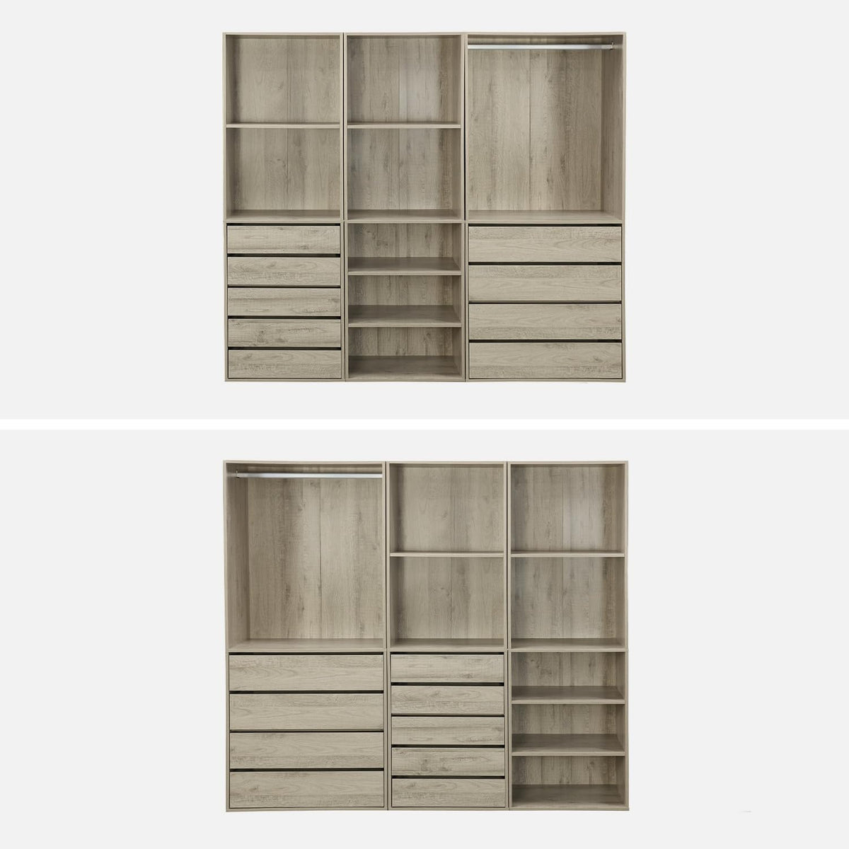 2026 sweeek - Kit Dressing modulable 3 éléments MODULO. Naturel. 200 x 45 x 180 cm