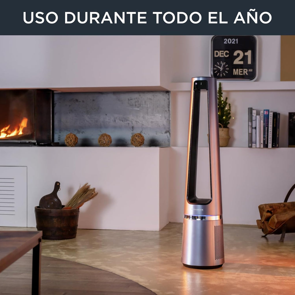 2026 Rowenta Eclipse 2-en-1 Ventilateur purificateur, Ventile et filtre l'air, Particules fines, 32 dB (A), Puissant, Oscillation, 12 vitesses, Minuteur, Départ différé QU5030F0