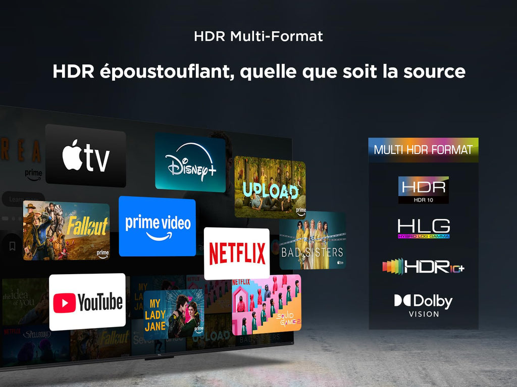 2026 TCL 43T6C Fire TV 43 Pouces QLED 4K UHD Smart TV, HDR (Multi-Format), Dolby Atmos, Motion Clarity, vocale Alexa