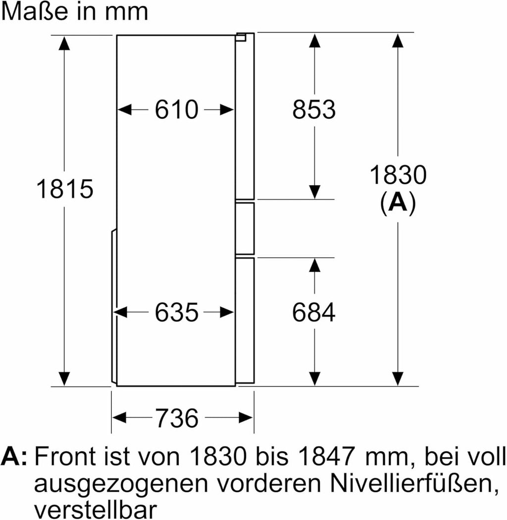2026 SIEMENS KF96NVPEA iQ300 Multi-Door-Kühlschrank, 183 x 91 cm, 405 L Kühlen & 200 L Gefrieren, hyperFresh längere Frische, noFrost nie wieder abtauen, superCooling schnellere Kühlung