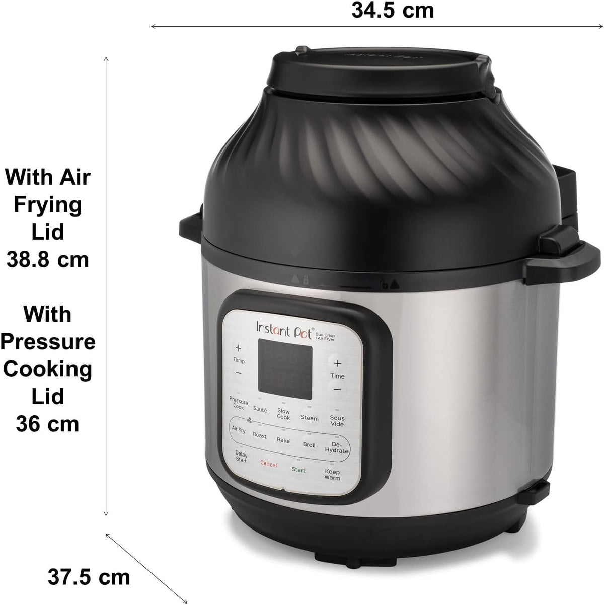 2026 Instant Pot Multicuiseur 11 en 1 Duo Crisp + Air Fryer, 8 L : autocuiseur, friteuse à air, mijoteuse, cuiseur à vapeur, machine sous vide, déshydrateur avec gril, réchaud et fonctions de cuisson