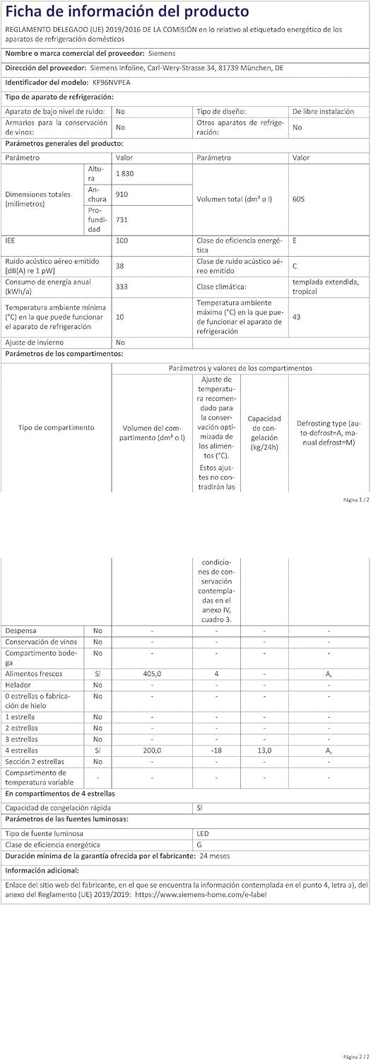 2026 SIEMENS KF96NVPEA iQ300 Multi-Door-Kühlschrank, 183 x 91 cm, 405 L Kühlen & 200 L Gefrieren, hyperFresh längere Frische, noFrost nie wieder abtauen, superCooling schnellere Kühlung