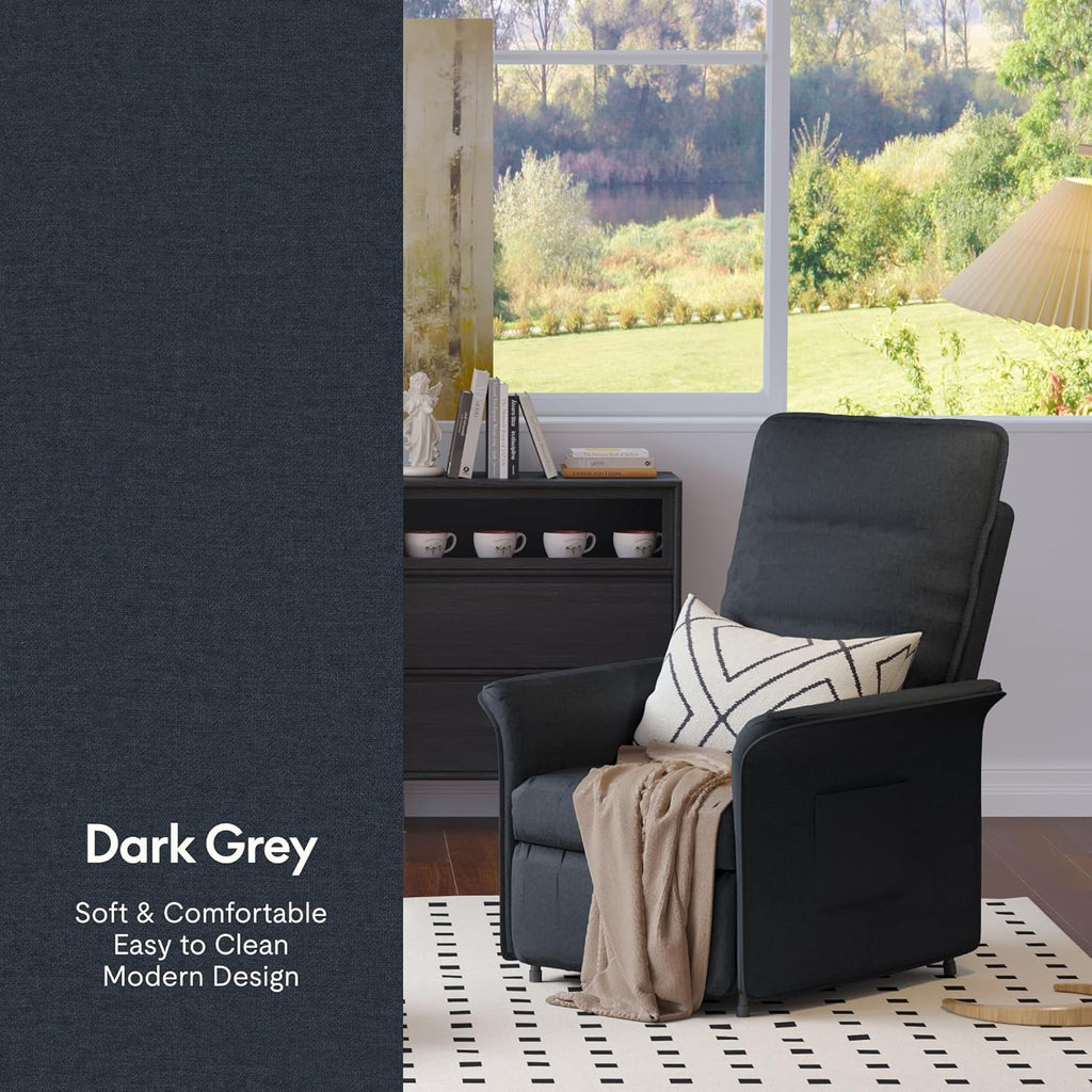 2026 Fauteuil relax électrique FLEXISPOT avec dossier réglable, inclinable de 105° à 155°, fauteuil inclinable, fauteuil relax ergonomique pour chambre, salon et home cinéma (gris foncé)
