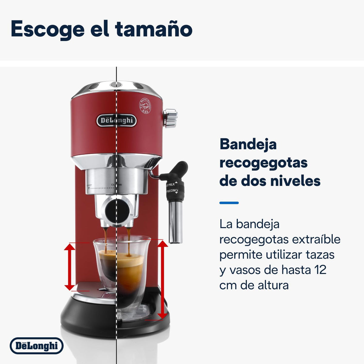 2026 De'Longhi Dedica – Cafetière à pompe en acier inoxydable pour café moulu ou individuel, expresso et cappuccino, réservoir de 1,3 litre, système anti-goutte, modèle EC685.M, couleur métal