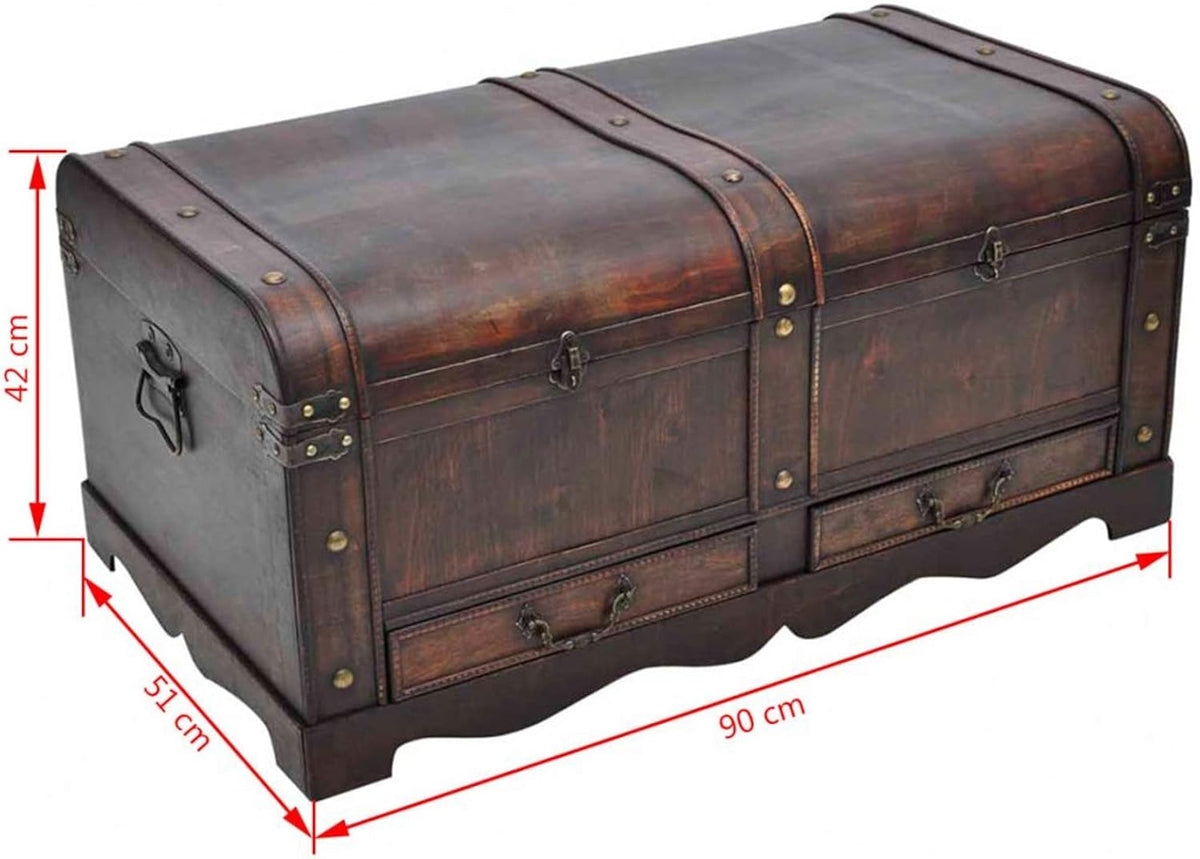 2026 Leepesx Baule del Tesoro Vintage Grande Marrone Tavolino Salotto Tavolino da Divano Libreria Scaffale Tavolino Divano Laterale Tavolino Caffè