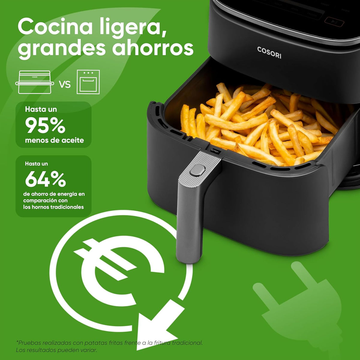 2026 Friteuse à air chaud Cosori Turbo Blaze 6L, intérieur en métal véritable, moteur CC exclusif, 46 % plus rapide, température de 30 °C à 230 °C, idéale pour rôtir les viandes, programmes de cuisson complets, silencieuse (27 dB).