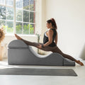2026 Avana Kami Convertible Chaise / Yoga  Massage - 2-In-1 Ottoman with Concealed Fold Out Yoga Lounge Chair, Microvelvet - N/A(Grey)
