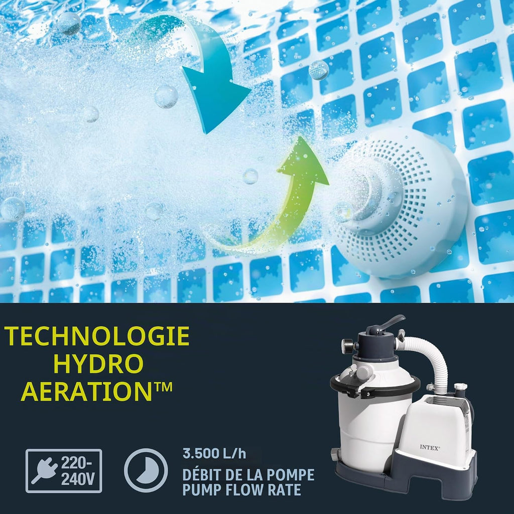 2026 Intex Krystal Clear 26642 SX925 Filtre à sable Blanc Débit 2000 l/h