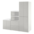 2026 Armoire modulaire blanche avec rangements ouverts et fermés