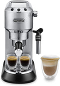 2026 De'Longhi Dedica – Cafetière à pompe en acier inoxydable pour café moulu ou individuel, expresso et cappuccino, réservoir de 1,3 litre, système anti-goutte, modèle EC685.M, couleur métal