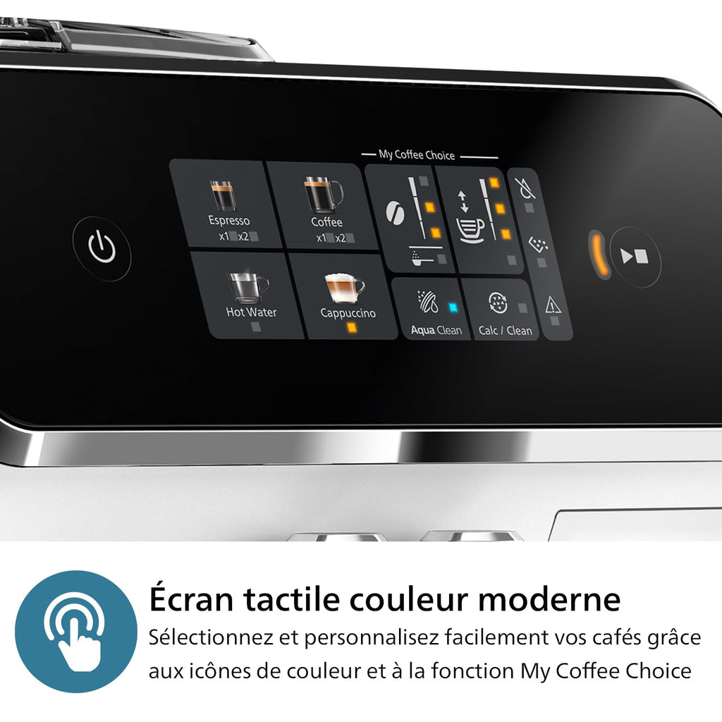 2026 Philips Machine à Expresso Automatique Série 2300-4 Boissons, Écran tactile couleur moderne, Système de lait LatteGo, SilentBrew, Broyeur en Céramique
