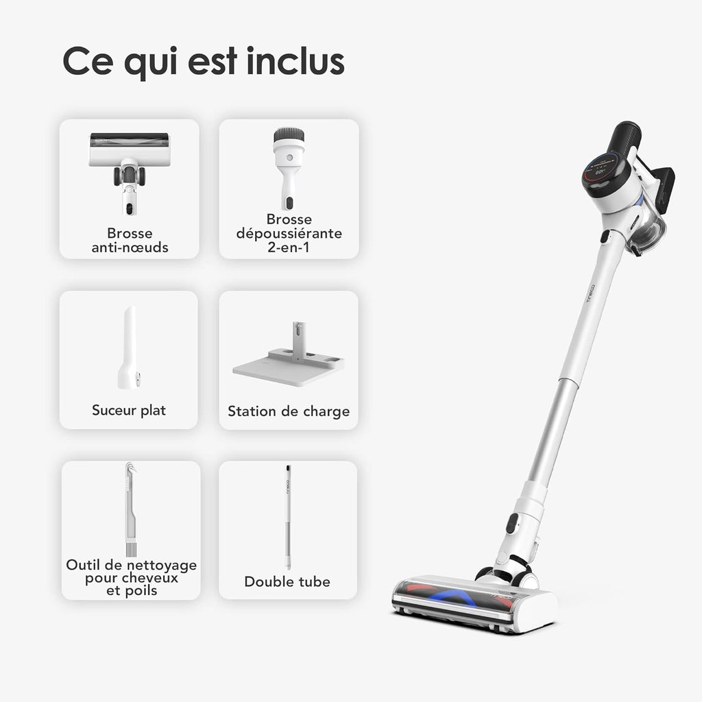 2026 Tineco Pure One S15 Essentials Aspirateur Balai sans Fil Intelligent, Brosse Anti-nœuds, Puissant, Longue Autonomie, Excellent pour Multi-Surface, Le Nettoyage des Poils d’Animaux avec éclairage LED